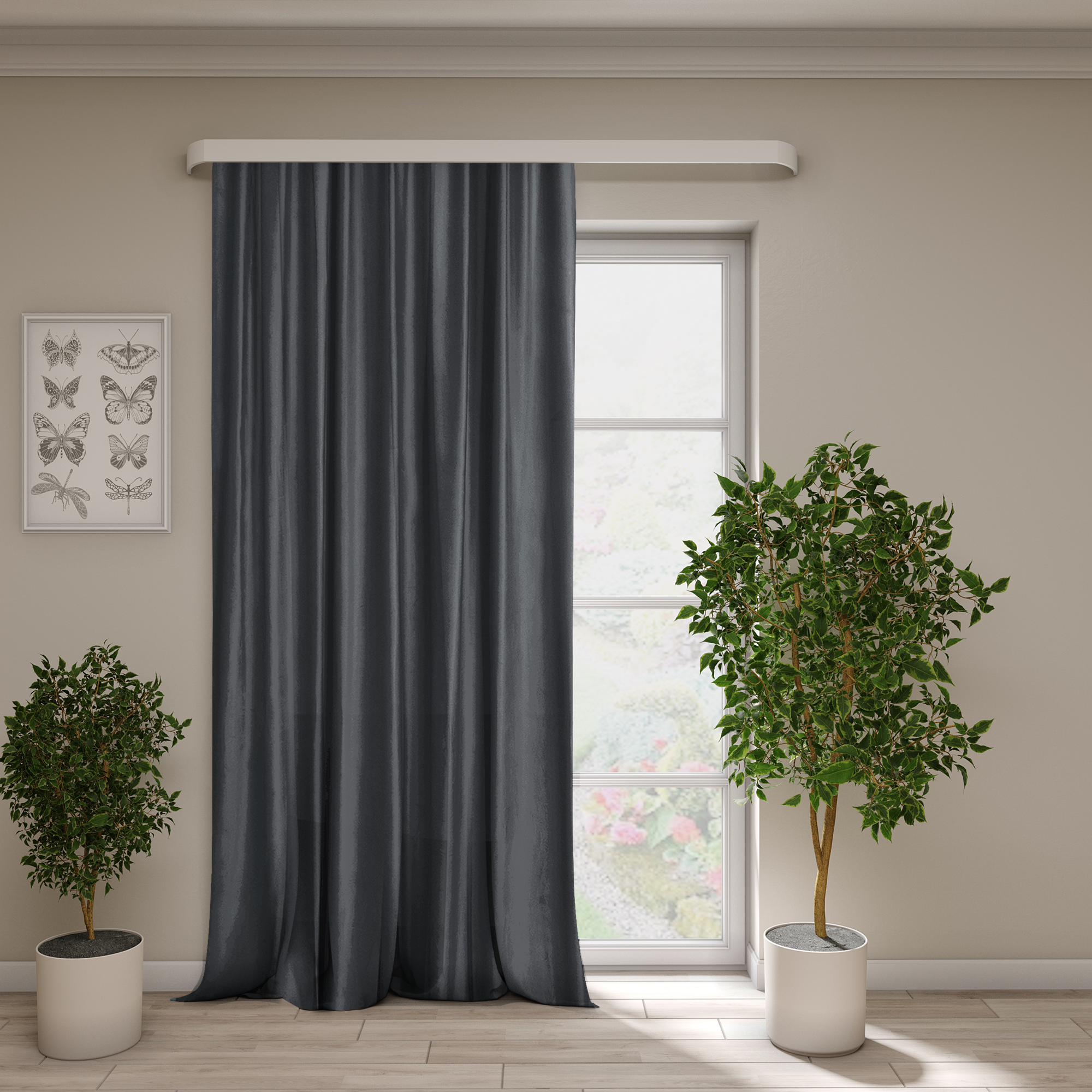 Бархатная ткань ТОРГОВЫЙ ДОМ ТЕКСТИЛЬ - серый велюр для штор и декора 81959960 STLM-0015396 - Вид №3