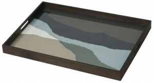 Ethnicraft Прямоугольный поднос из дерева и стекла Wabi sabi 20464