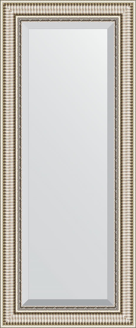 BY 1258 Зеркало с фацетом в багетной раме - серебряный акведук 93 mm EVOFORM Exclusive