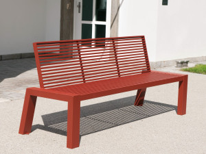 Скамья из нержавеющей стали со спинкой