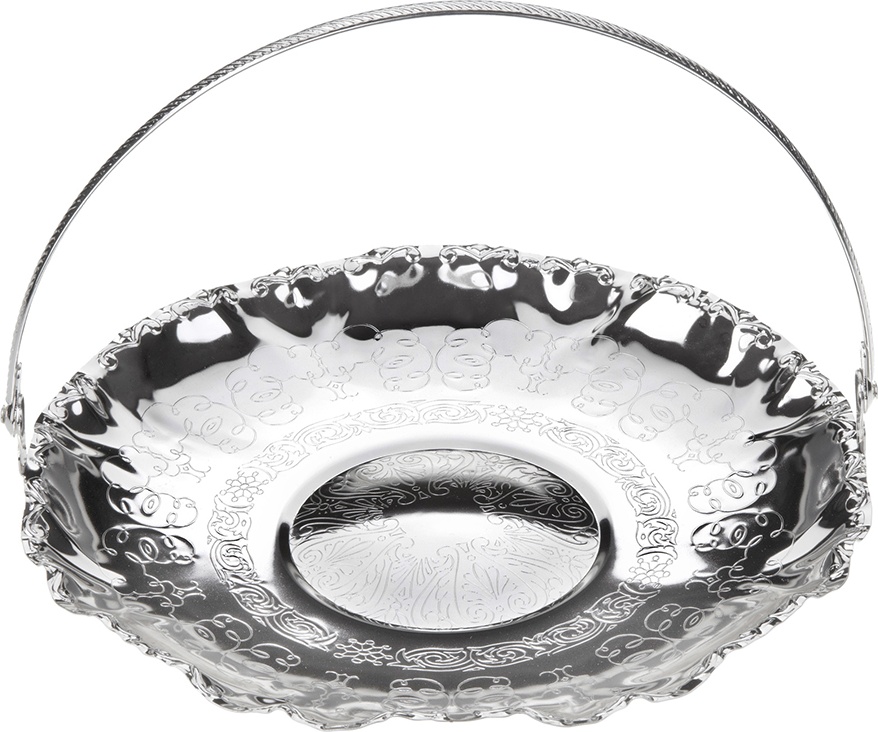 10611714 Queen Anne Сухарница "Корзинка" с ручкой Queen Anne 23см, сталь, посеребрение Сталь нержавеющая с посеребрением 