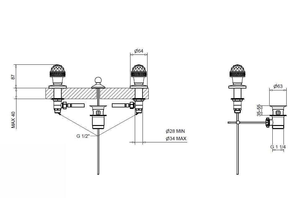 Смеситель для биде из хромированной латуни Bugnatese Axo ARCH-00114869 - Вид №1