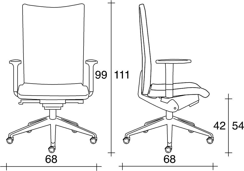 Офисное кресло из ткани с колесами и подлокотниками с 5 спицами TALIN Aviamid ARCH-00056709 - Вид №1