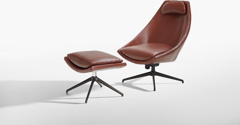 Potocco Поворотная подставка для ног, обитая кожей Cut 910/ppg - Вид №1