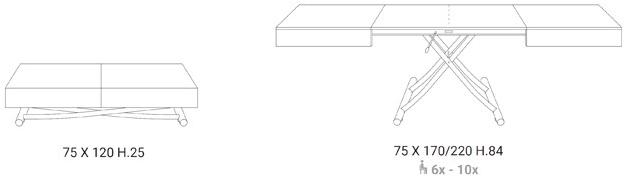Ozzio Italia Регулируемый по высоте журнальный столик  T110  - Вид №20