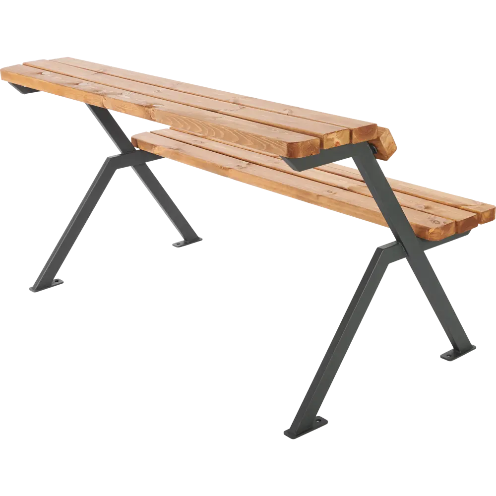 Скамейка - стол Domino 150х78,7х81 см дерево/металл коричневая/черная 82245710 STLM-2103899 Santreyd  - Вид №3