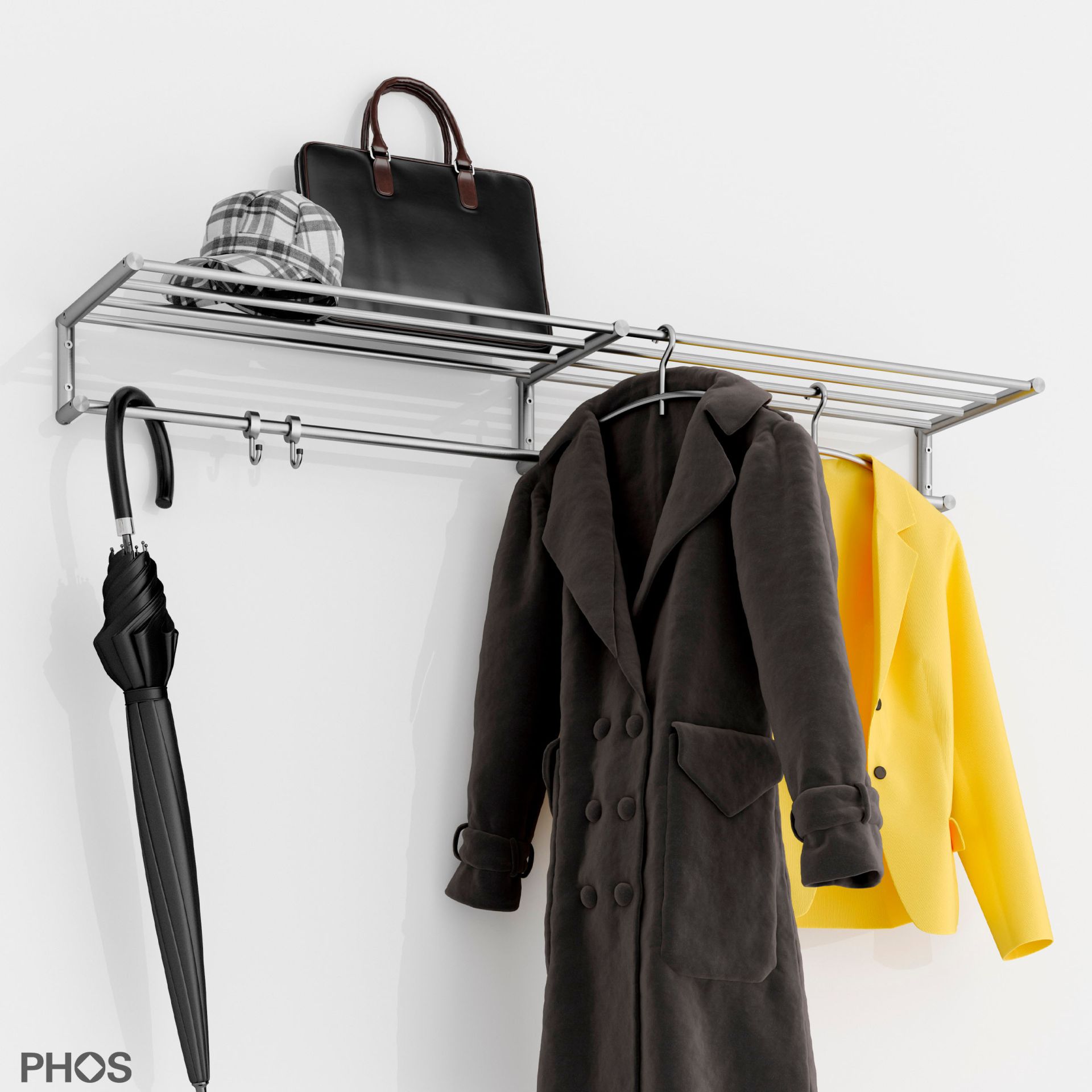 G18-1200 Навесной шкаф g18, широкий, с 5 платяными штангами - ширина 120 см PHOS 