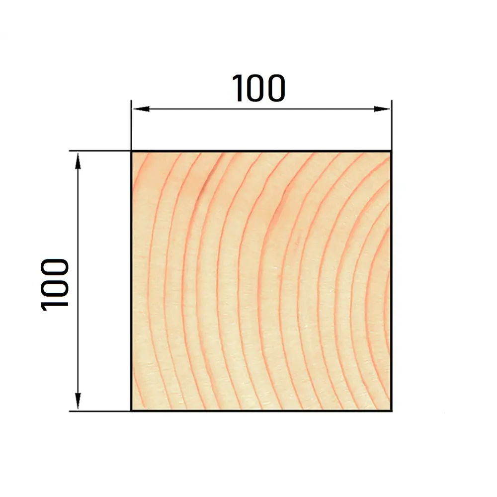 Брус сращенный 100x100x3000 мм хвоя сорт Экстра 81990138 STLM-2209610 Santreyd  - Вид №3