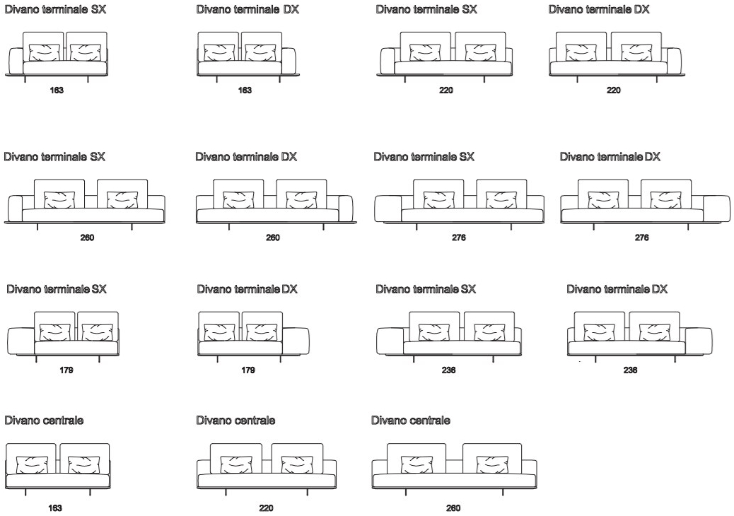 Former In Italia Модульный тканевый диван с шезлонгом Mastroianni sun-id-1344939 - Вид №5