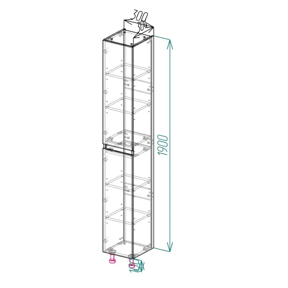 Santreyd Cube - глянцевый пенал для ванной с 4 полками 87894130 STLM-0076057 - Вид №5