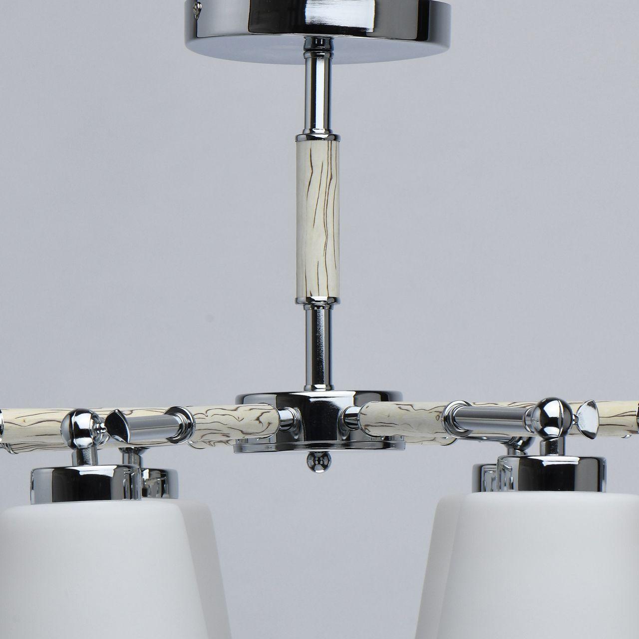 Люстра белая потолочная De Markt Форест 693012308 DE MARKT ДИЗАЙНЕРСКИЕ, ФОРЕСТ 00-3833617 Белый;хром  - Вид №3