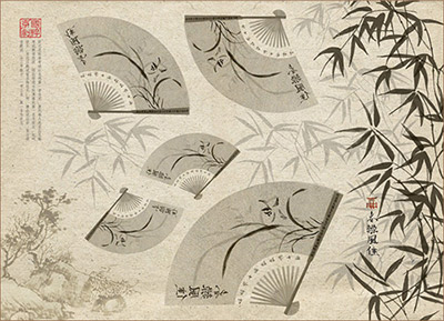 01301 Декупажная карта 30.8 x 44 см СК "Веера с орхидеей" Чип-Арт 