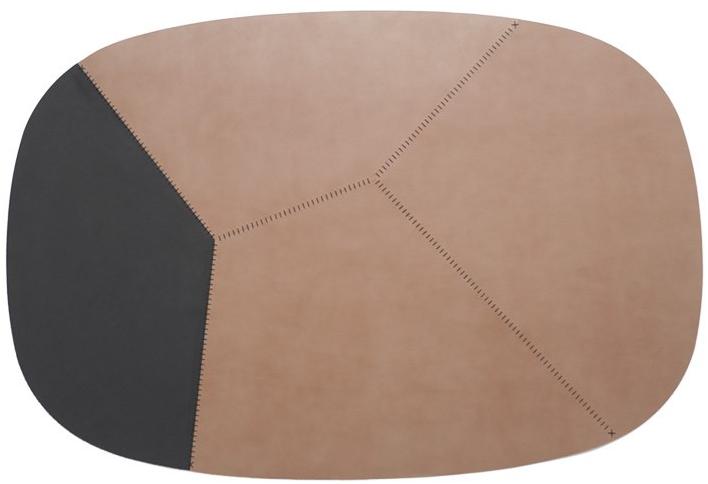 ManifestoDesign Овальный коврик ручной работы из кожи sun-id-1385994 - Вид №1