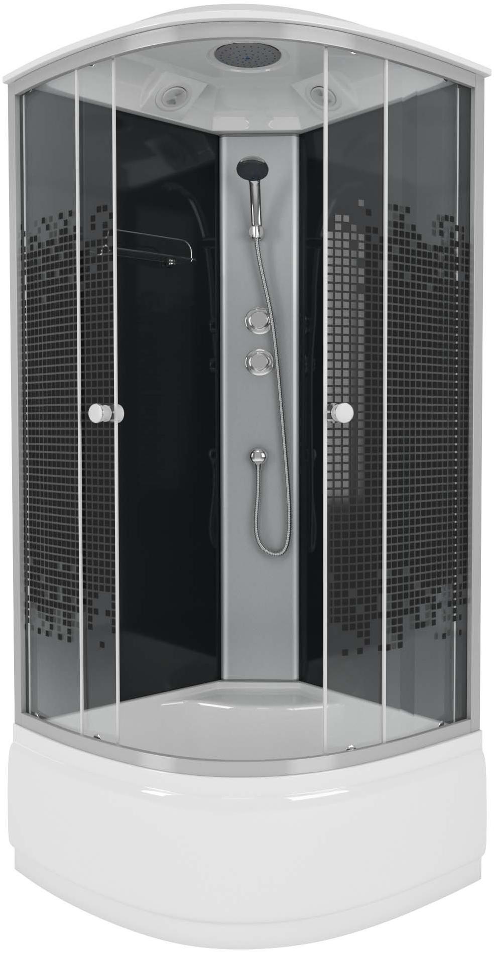 Душевая кабина NG- 7509-14BLACK (1000х1000х2150) высокий поддон(40см) стекло МОЗАИКА Niagara ECO - Вид №1