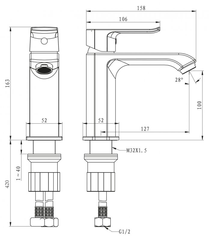 Смеситель для раковины DISCO DIS-LVM-CRM BELBAGNO  - Вид №1