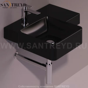 FL21NERO Подвесная раковина настенная квадратная Simas Flow черная