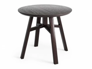 Приставной столик круглый дуб венге, кофейный 55 см Mack THE IDEA  210067 Венге;черный