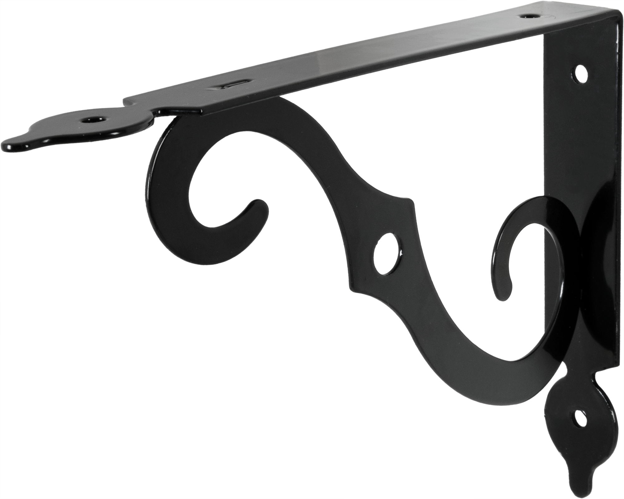 LARVIJ Кронштейн для полок чёрный глянцевый, нагрузка 20 кг 82521856 STLM-0029079