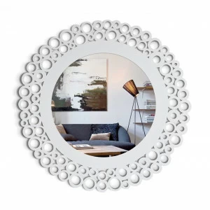 Зеркало круглое в белой раме Como BONESSI НАСТЕННОЕ ЗЕРКАЛО 049442 Белый