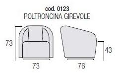 Egoitaliano Вращающееся кресло со съемным чехлом из ткани sun-id-1418237 - Вид №2