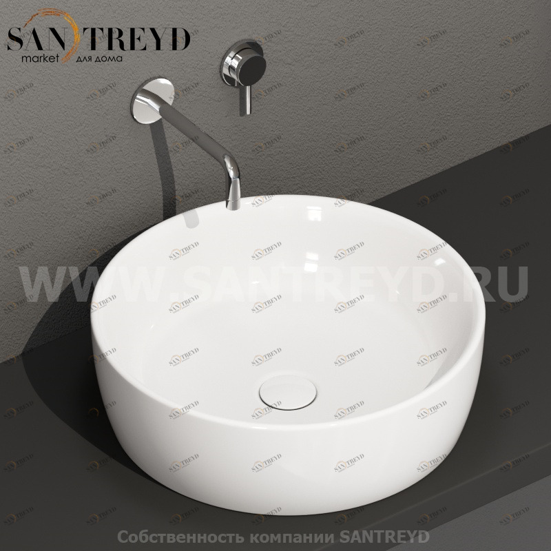 GE048BI Накладная раковина на столешницу  круглая Ceramica Globo GENESIS
