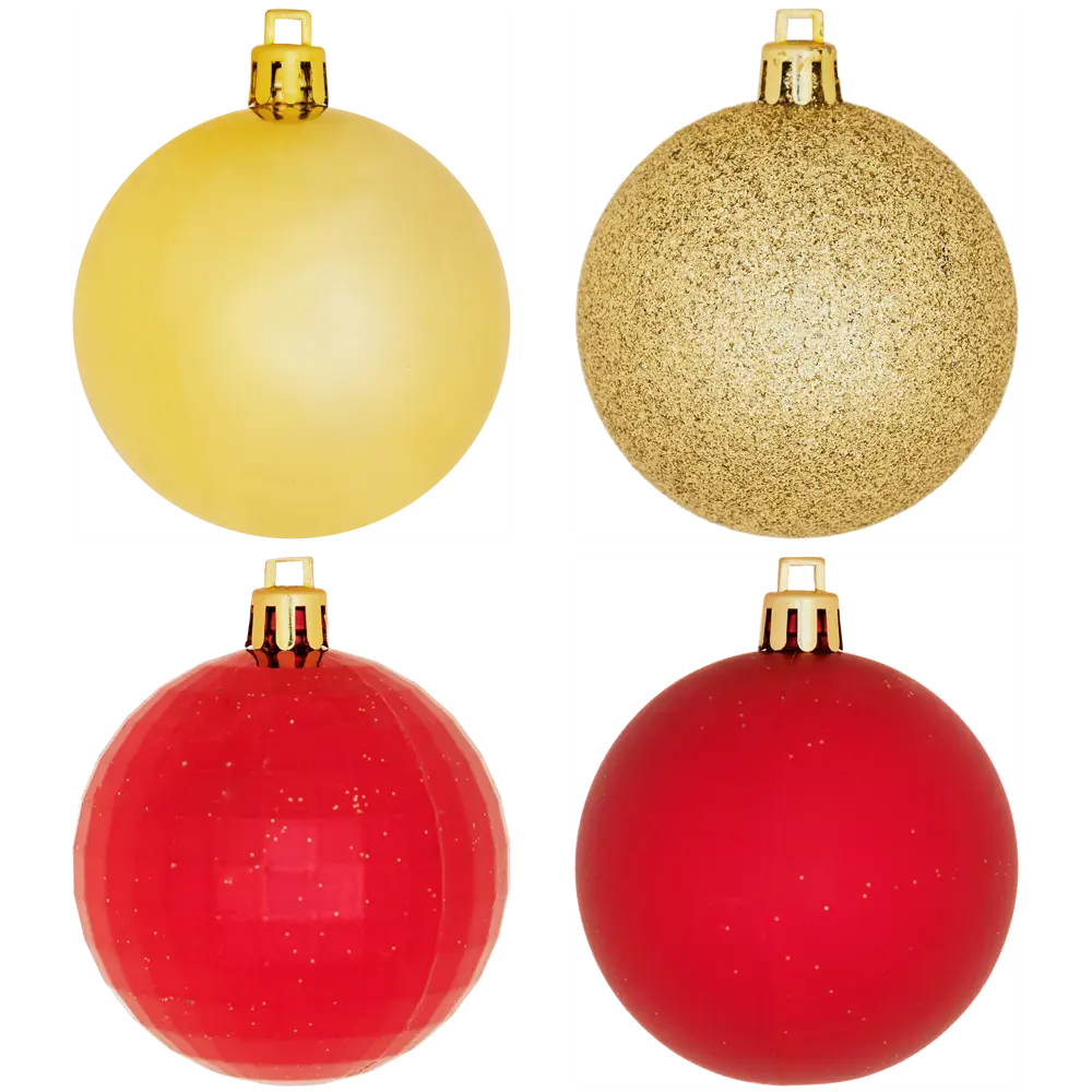 Набор ёлочных шаров KREAFORTA красный с блёстками 24 шт. ø6 см 89420560 STLM-1579516 - Вид №2