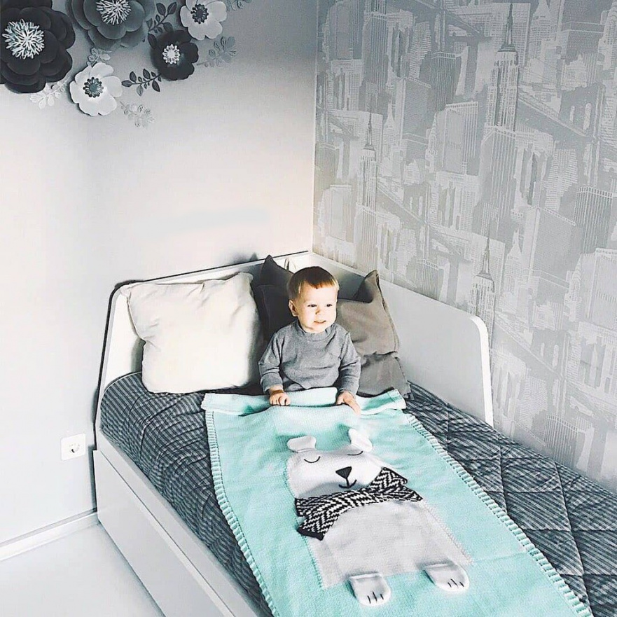 Плед голубой Мишка большой APERO ДИЗАЙНЕРСКИЕ, ЖИВОТНЫЕ 010297 Голубой  - Вид №2