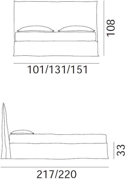 Gervasoni Односпальная кровать со съемным чехлом Ghost sun-id-1361363 - Вид №6