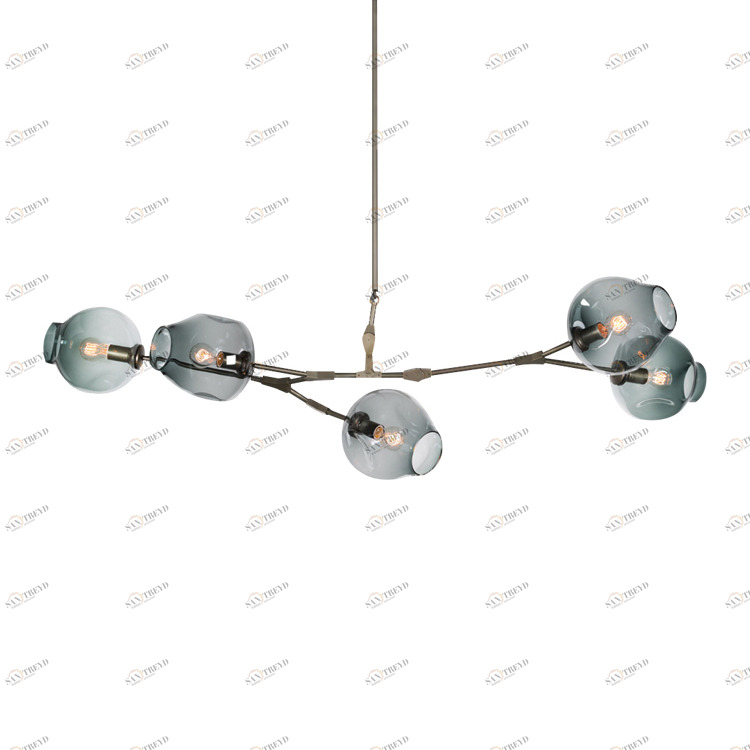 Подвесной светильник Bubble 5 smoky от Delight Collection KG0579P-5 DELIGHT ДИЗАЙНЕРСКИЕ 243879 Хром 