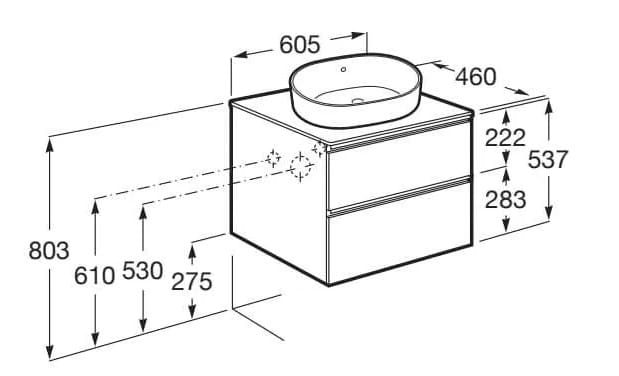 Деревянный подвесной умывальник с ящиками Roca The Gap ARCH-00050806 - Вид №13