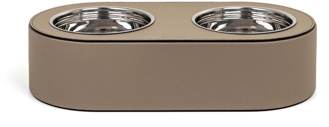 Миска для домашних животных - 30X15XH7 см / зернистая кожа_черный