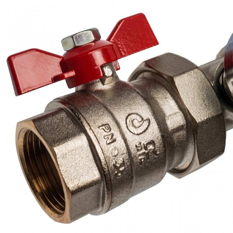 Распределительный коллектор из латуни STOUT 1" х 3/4" х 4 выхода без расходомеров SMB0468000004 - Вид №1