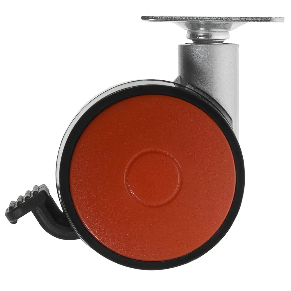Колесо N107BL/RD, 60 мм поворотное с тормозом, цвет красный 13785409 STLM-2064746 BOYARD  - Вид №1