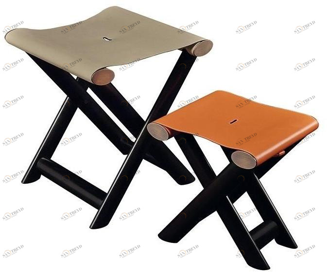 Promemoria Низкий складной табурет из клена и кожи sun-id-1428034
