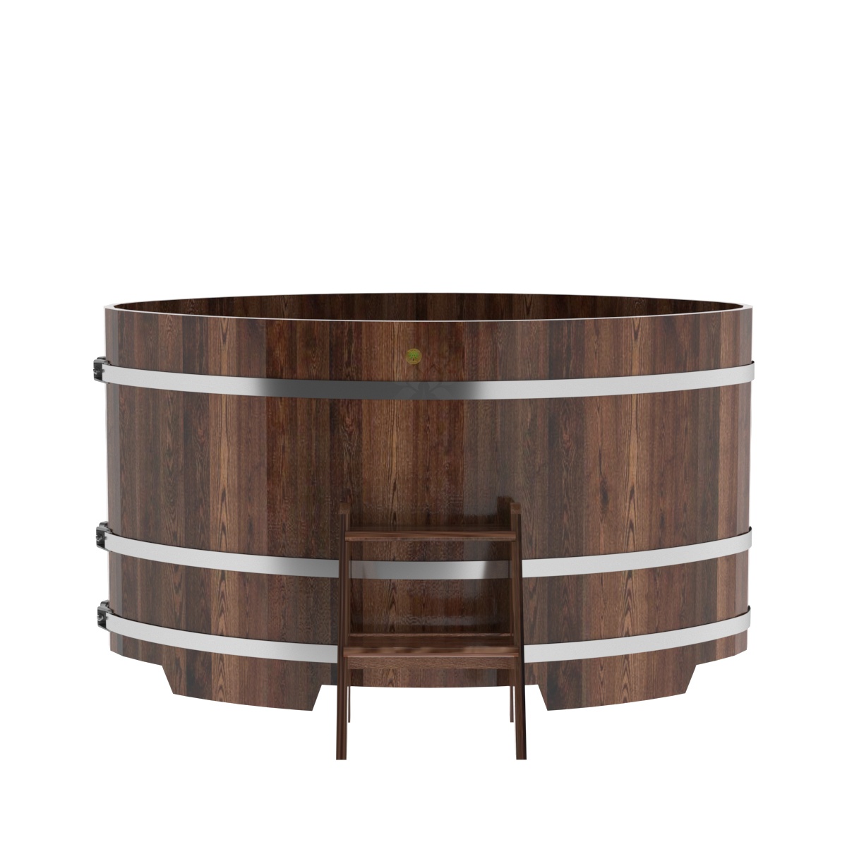 1176 Купель овальная из лиственницы 1,08х1,75х1,0 морёная премиум Alyarus  - Вид №3