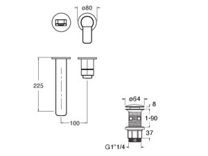 Настенный однорычажный смеситель для раковины