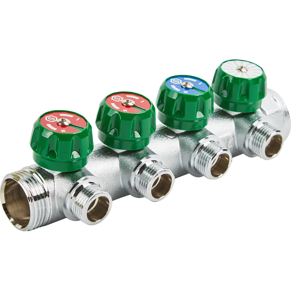 Коллектор Stout на 4 отвода 1"x1/2" латунь 84868360 STLM-2201284 