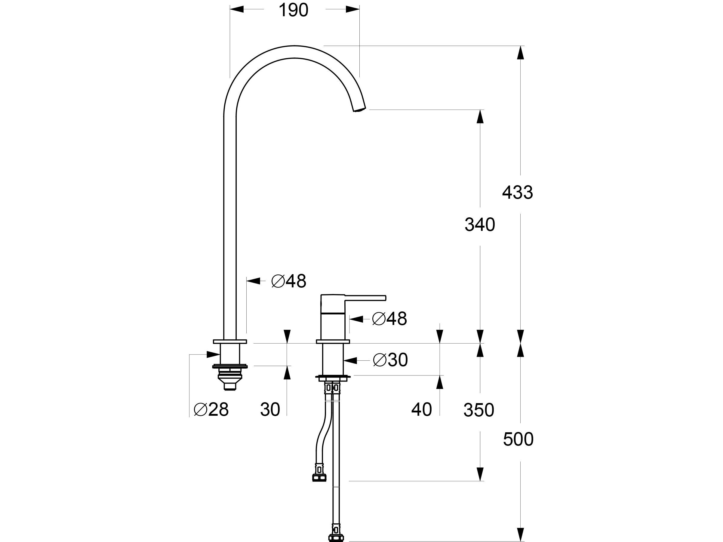 Однорычажный смеситель для кухни с 2 отверстиями GUGLIELMI RUBINETTERIE Sprint ARCH-00093833 - Вид №5
