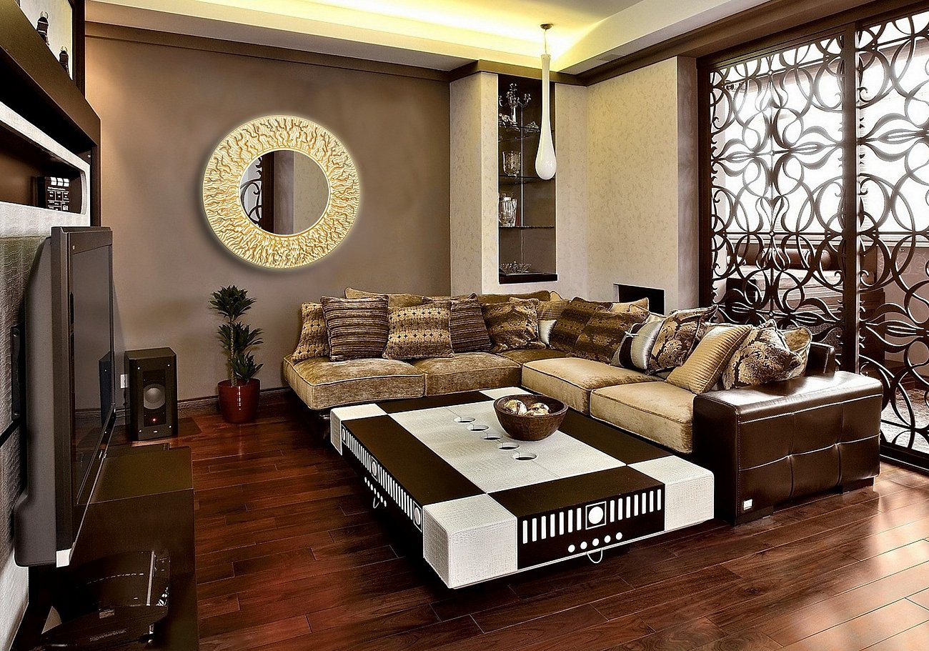 Золотое зеркало круглое настенное CORAL IN SHAPE CORAL 00-3860089 Золото - Вид №3