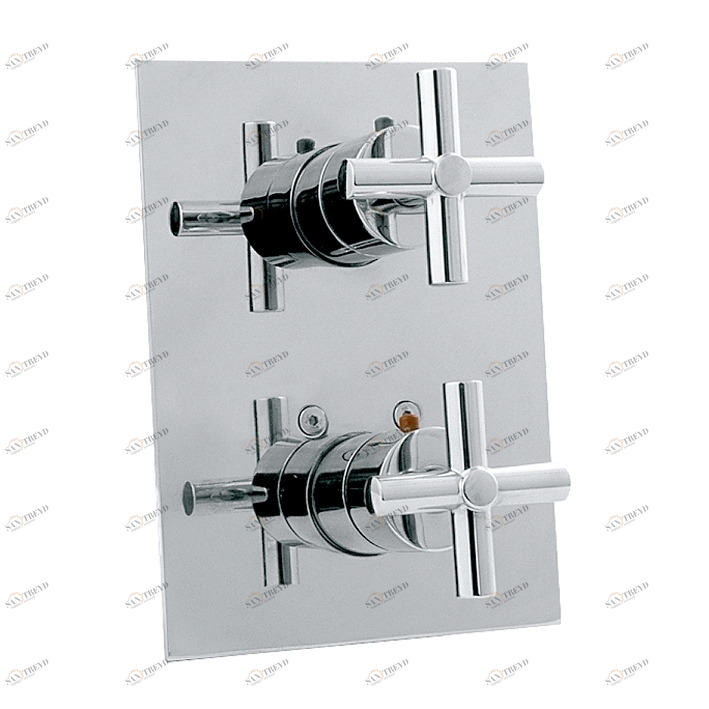 Скрытый термостатический 2-ходовой 1/2 ”-3/4” с восковым термостатическим элементом. Ручной переключатель. Расход воды для ванны 26 л / мин при 3 барах и расход душа 13 л / мин. при 3 барах. Встроенный обратный клапан. Остановка безопасности при 38ºC.  Fu Noken Future 100038282