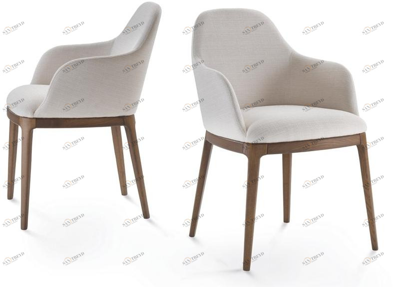 Pacini & Cappellini Кожаное кресло с подлокотниками Becky 5437.1 