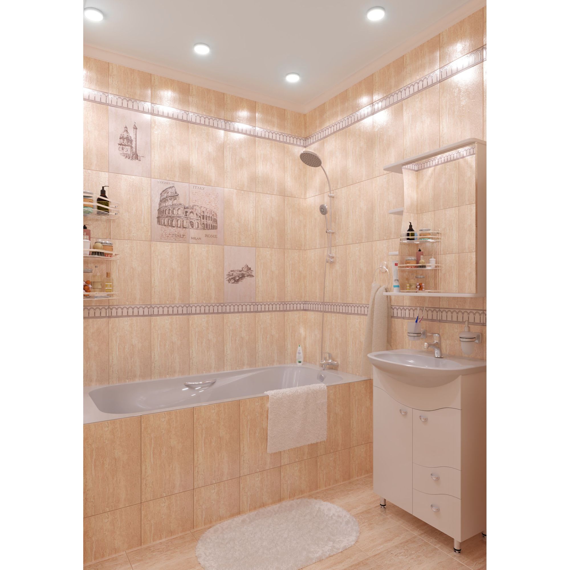 18585676 Плитка настенная 25х40 см 1.5 м2 цвет бежевый Efes Santreyd - Вид №3