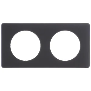 Рамка для розеток и выключателей Legrand Celiane 2 поста, цвет перкаль чёрный