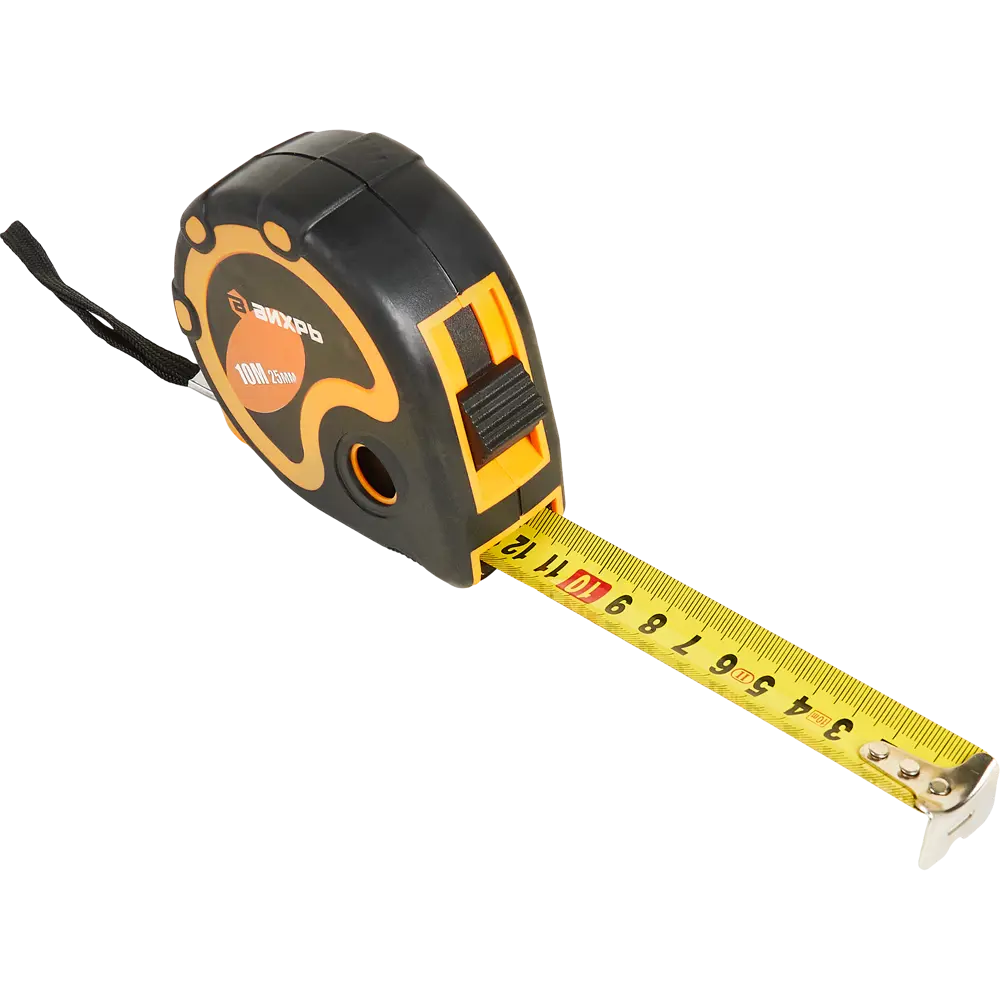 Рулетка измерительная ВИХРЬ 10 метров с противоударным корпусом 85086413 STLM-0058425
