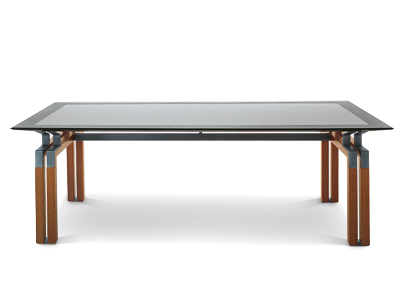 Деревянный прямоугольный рабочий стол с кожаной столешницей i 4 Mariani ARCH-00054872