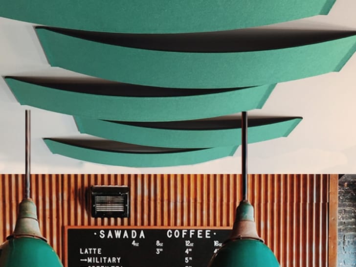 Термоформованная потолочная звукопоглощающая мономатериальная панель Slalom ECOrange ARCH-00002959