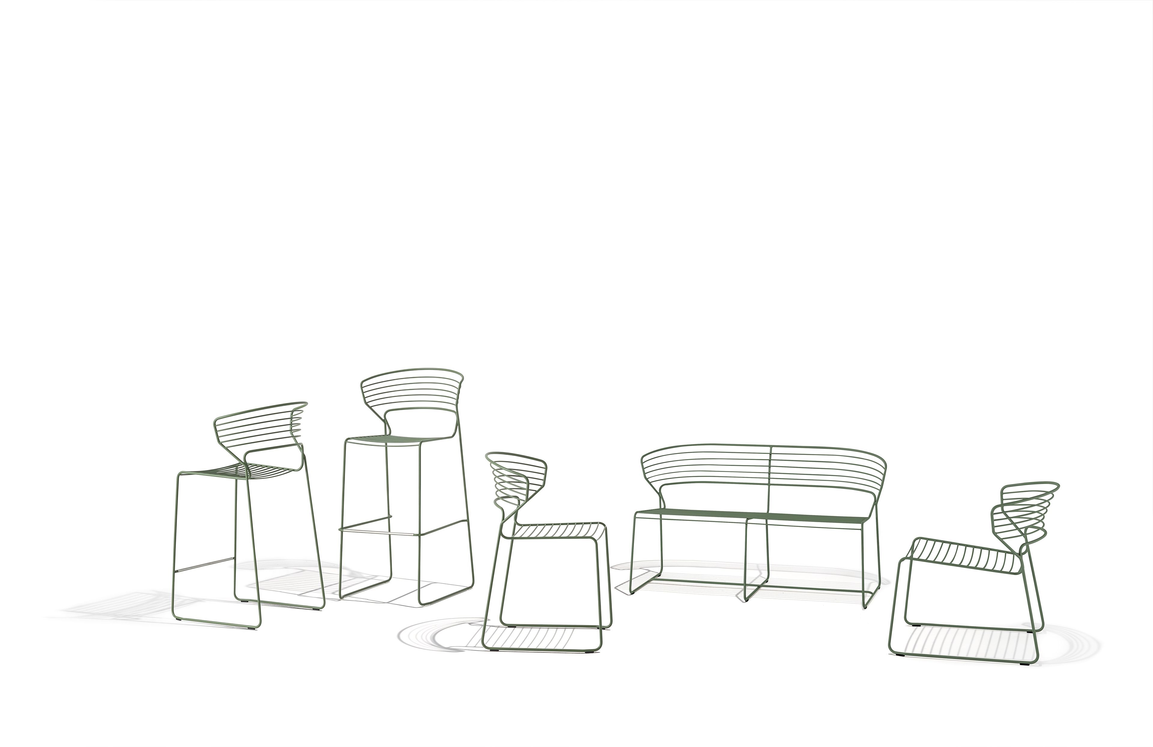 Стальной сани сад стул Desalto Koki Wire ARCH-00122456 - Вид №4