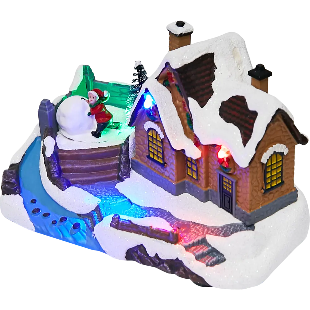 87547211 Композиция новогодняя светодиодная Домик у реки 17x11x12 см STLM-0952768 Santreyd  - Вид №10