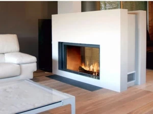 Stûv Встраиваемый камин на дровах двусторонний из стали и стекла Stûv 21