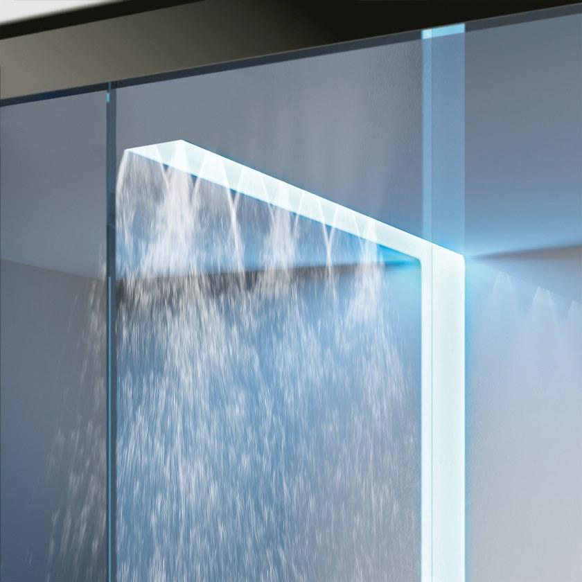 Gruppo Treesse Угловая прямоугольная душевая кабина из стекла с поддоном Sistema doccia sun-id-1488821 - Вид №4